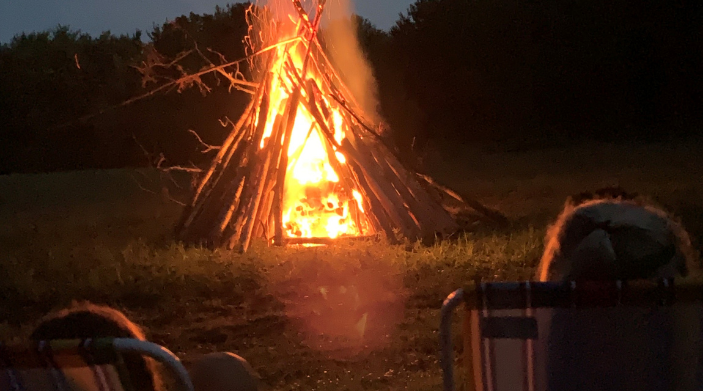 traditional summer campfire in ny state