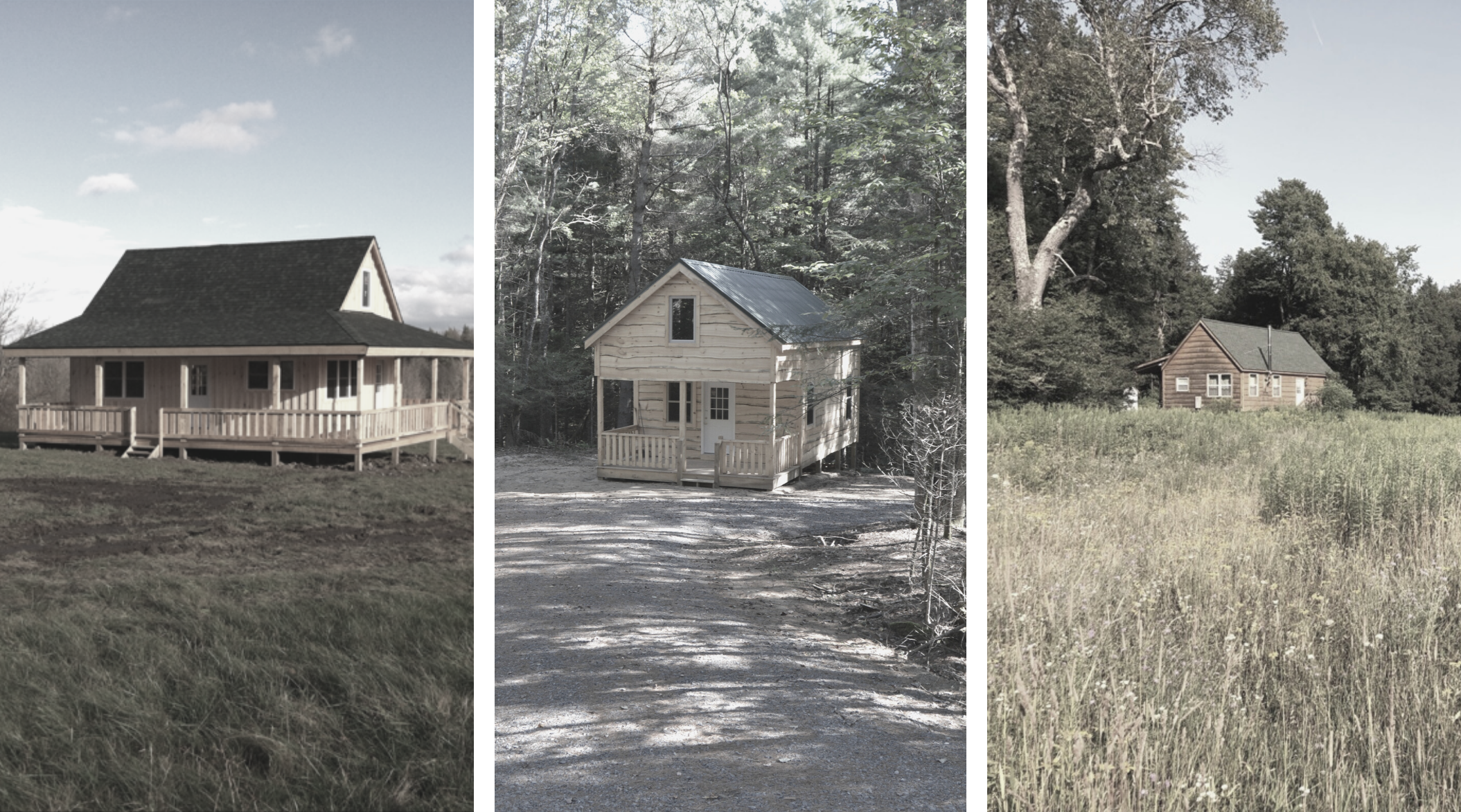 Three different cabins in ny state no two cabins are ever alike