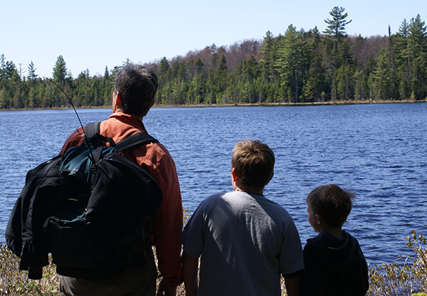 Fishing Land NY Father And Sons Fishing From Land And Camps